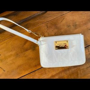 Michael Kors small white wristlet